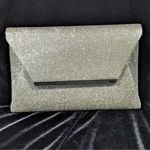 Jessica McClintock vintage Elegant Silver Clutch Bag
